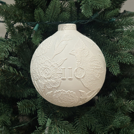 Ohio State Bird & Flower Ornament