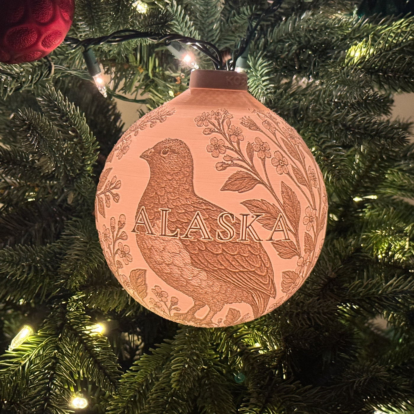 Alaska State Bird & Flower Ornament