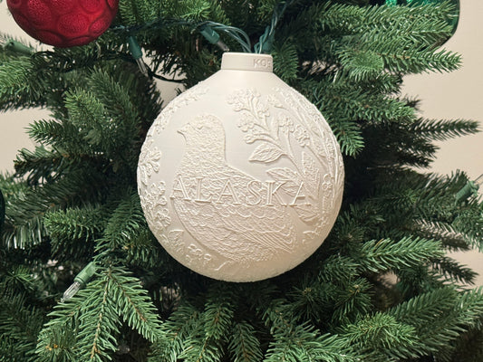 Alaska State Bird & Flower Ornament