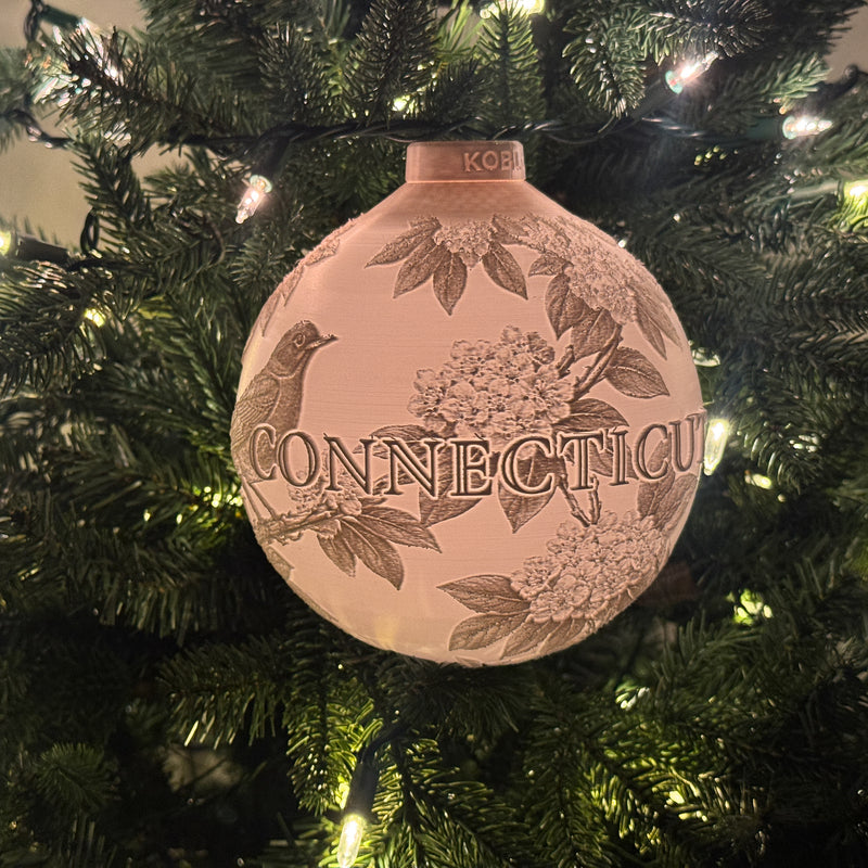 Connecticut State Bird & Flower Ornament