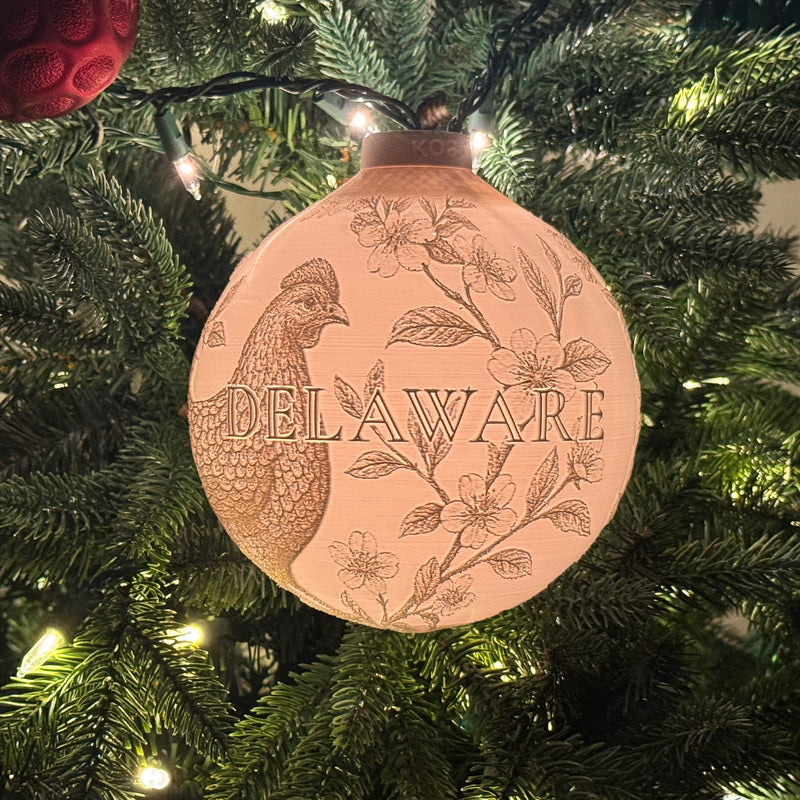 Delaware State Bird & Flower Ornament