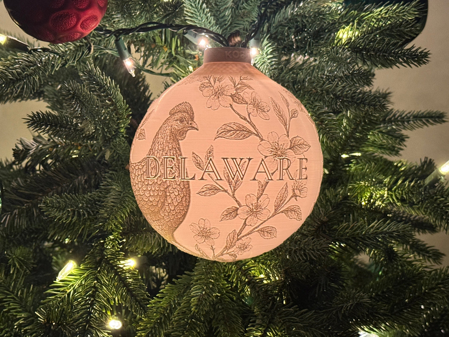 Delaware State Bird & Flower Ornament