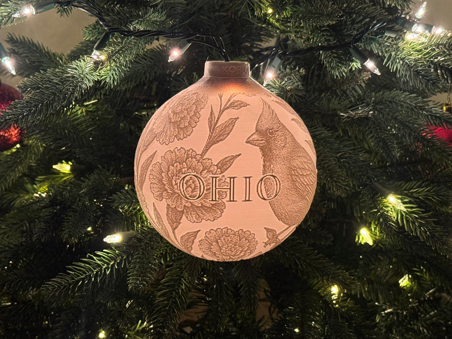 Ohio State Bird & Flower Ornament