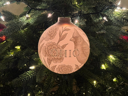 Ohio State Bird & Flower Ornament