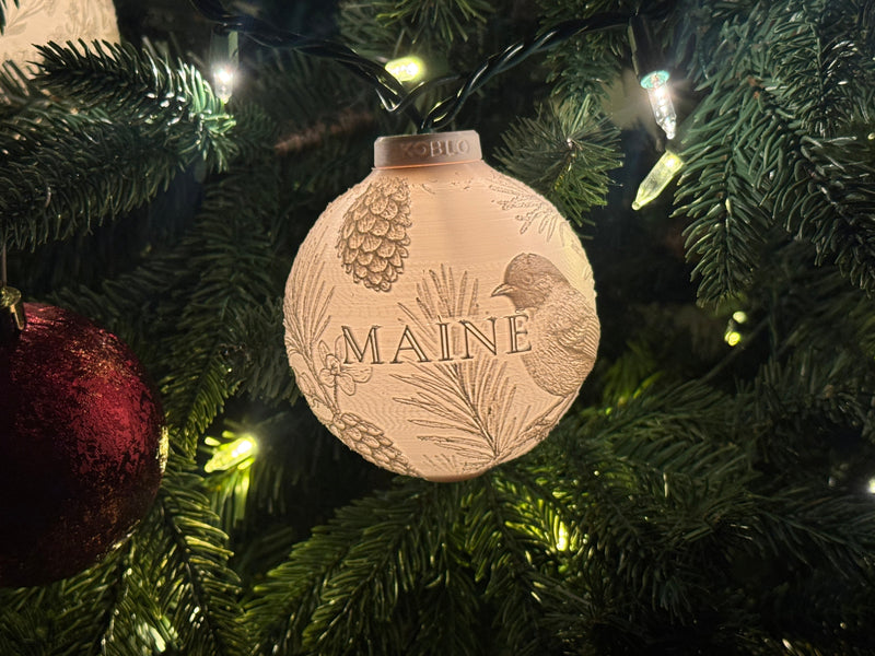 Maine State Bird & Flower Ornament