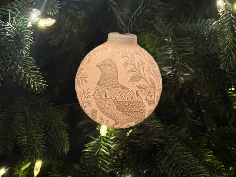 Alaska State Bird & Flower Ornament