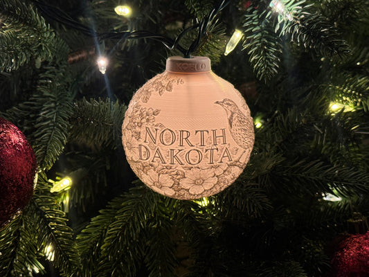 North Dakota State Bird & Flower Ornament