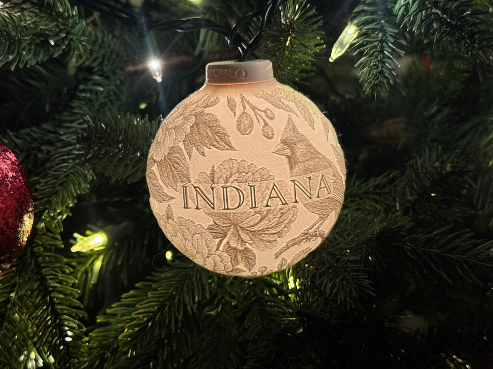 Indiana State Bird & Flower Ornament
