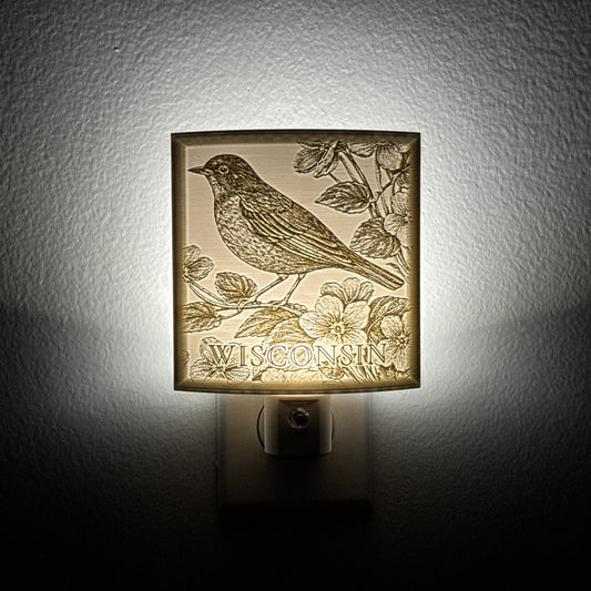 Wisconsin State Bird & Flower Nightlight