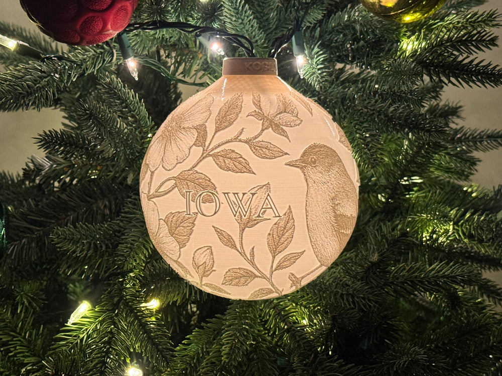 Iowa State Bird & Flower Ornament