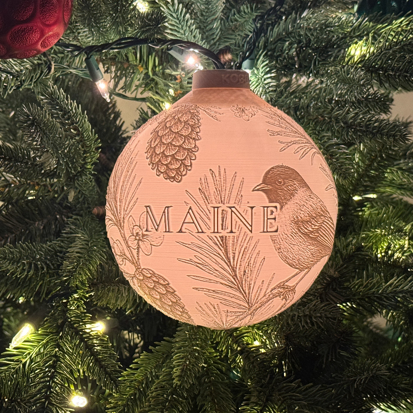 Maine State Bird & Flower Ornament