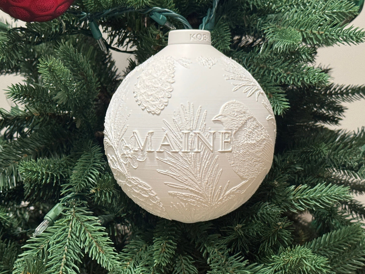 Maine State Bird & Flower Ornament