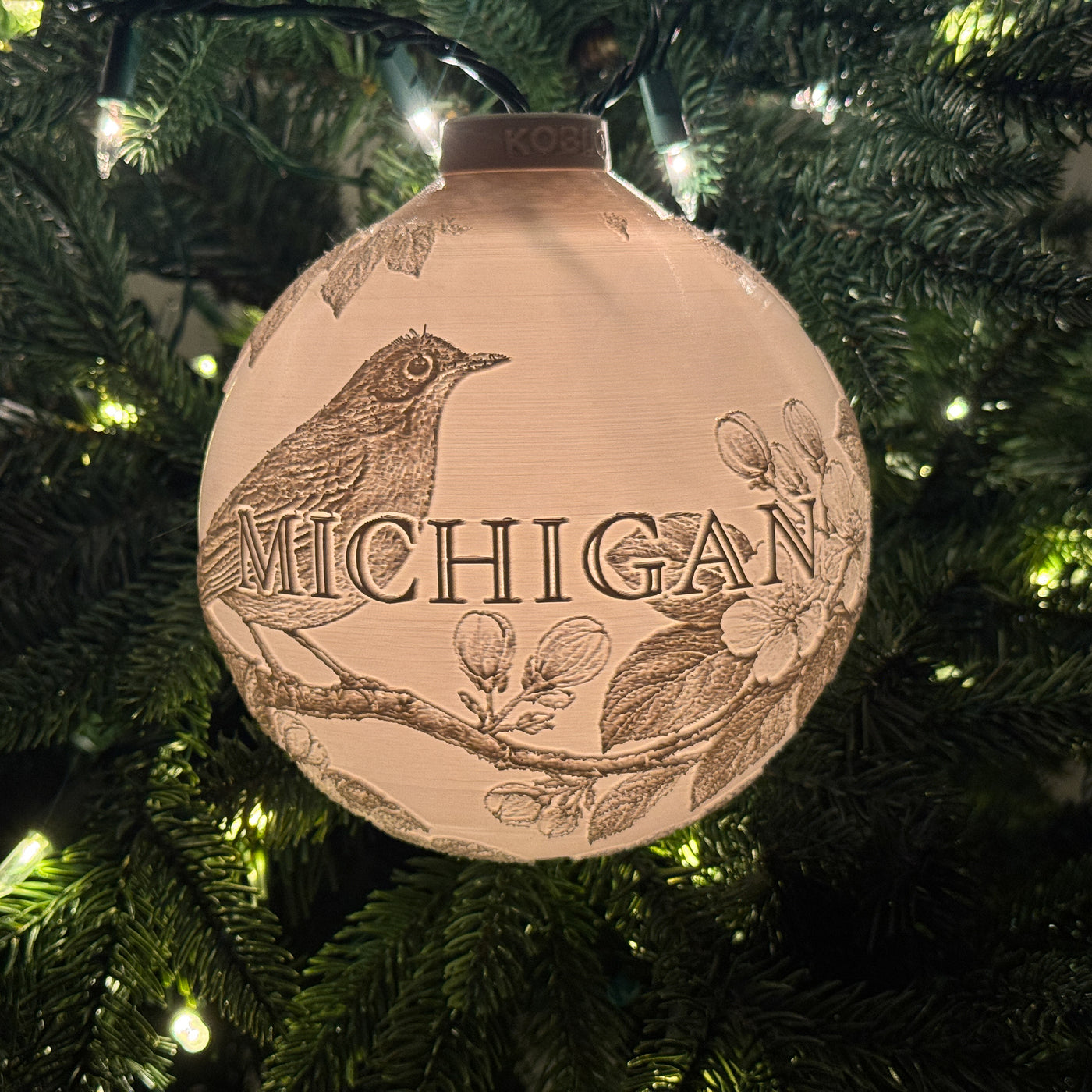 Michigan State Bird & Flower Ornament