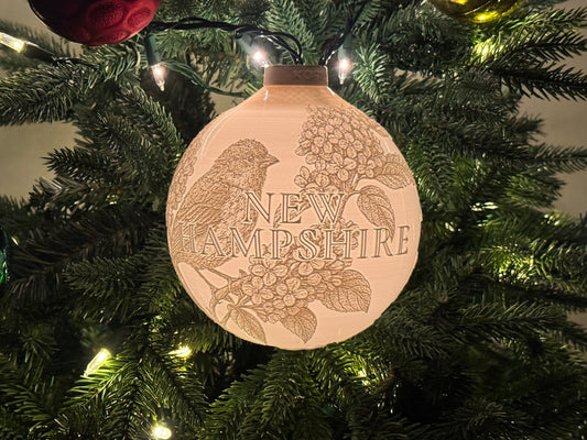 New Hampshire State Bird & Flower Ornament