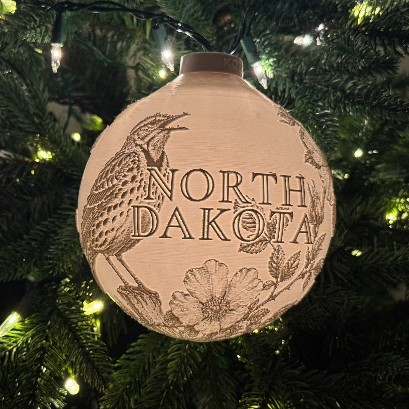 North Dakota State Bird & Flower Ornament