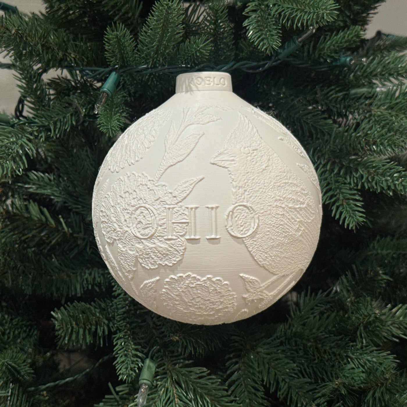 Ohio State Bird & Flower Ornament