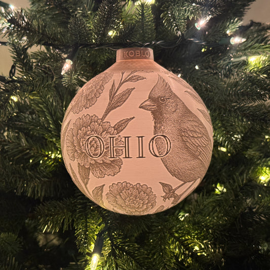 Ohio State Bird & Flower Ornament