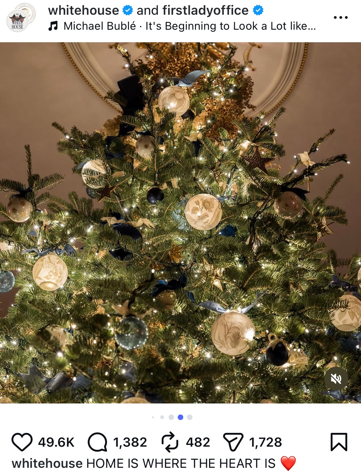 The 2025 Official White House Christmas Tree featuring ornaments printed by KOBLO