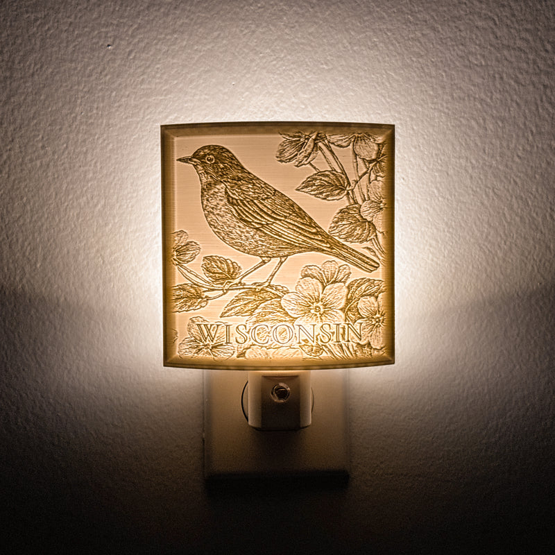 Wisconsin State Bird & Flower Nightlight